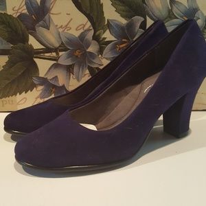 SALE Aerosoles Blue Suede Leather Dress Pumps